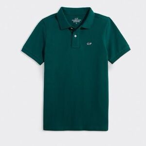 Boy’s Vineyard Vines Charleston Green Heritage Pique Polo, Size M (12-14)